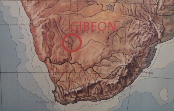 A Gibeon-meteoritok lelőhelye